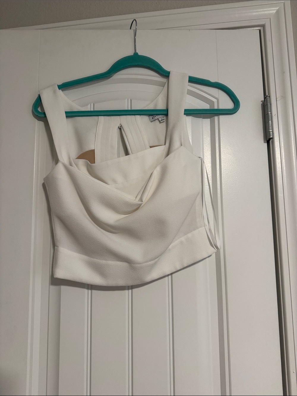 Gianni Bini White Draped Cropped Tank